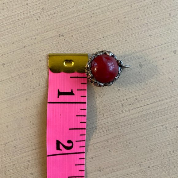 Vintage 1990's Red Marble Charm Pendant - Picture 6 of 6